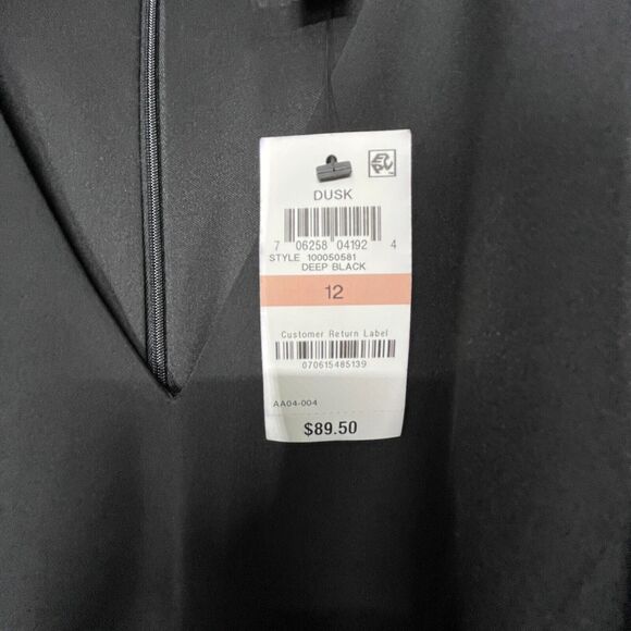 INC Women Dress 12 Black Sheath Tie Waist V Neck Flare Sleeve‎ NWT  0989 - Picture 11 of 11